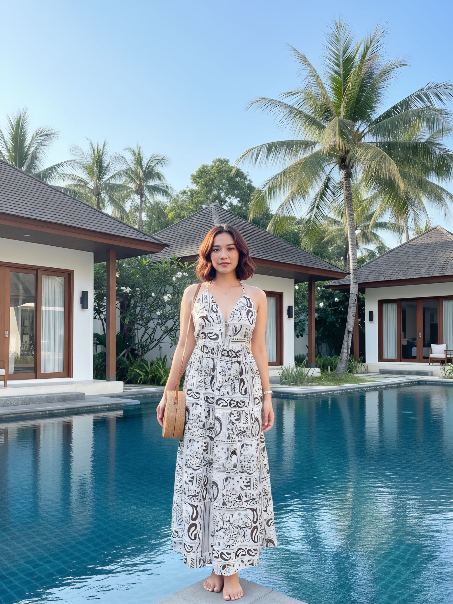 Deep V-Neck Maxi Dress