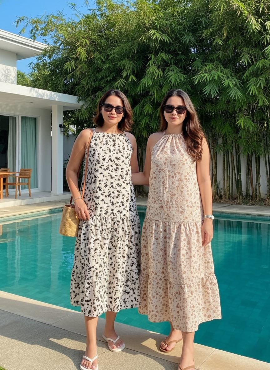 Floral Halter Midi Dress