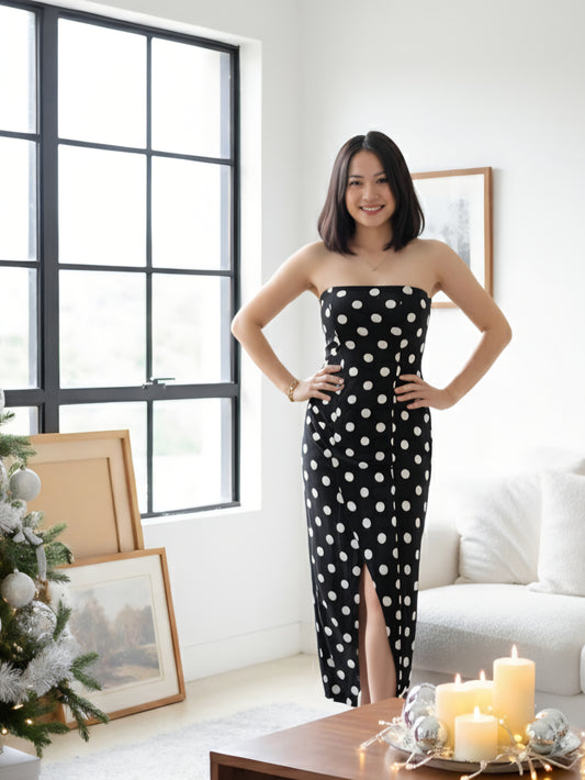 Polka Dot Tube Maxi Dress