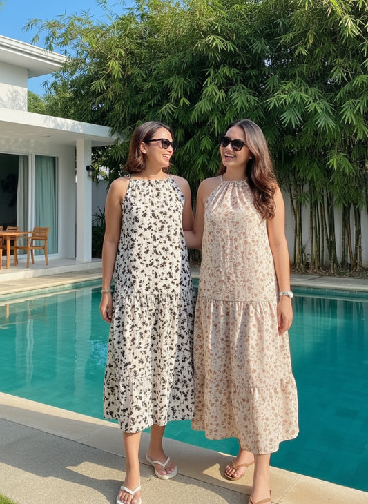 Floral Halter Midi Dress