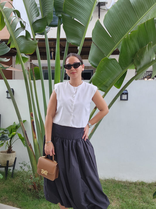 Sleeveless Bubble Midi Set
