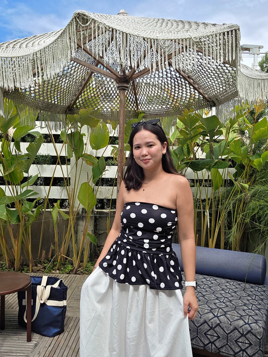 Peplum Polka Tube Top