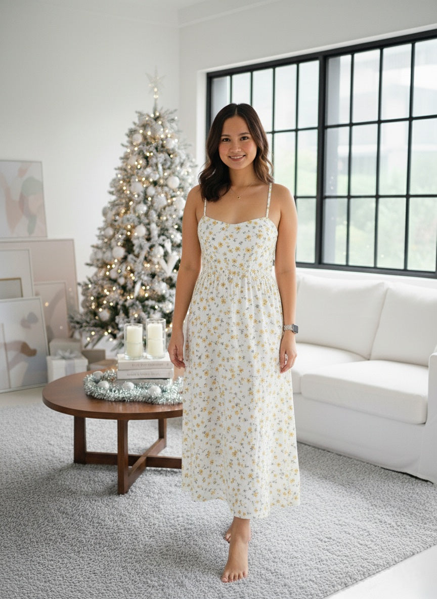 Sunlit Meadow Floral Maxi Dress
