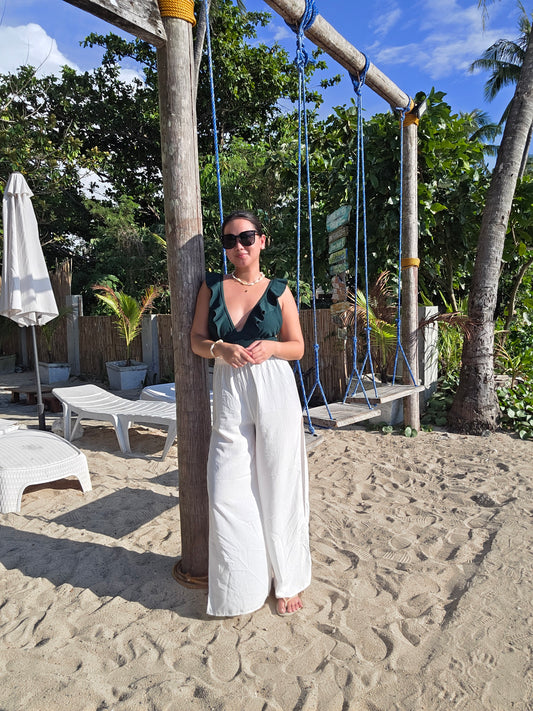 Beach Linen Slit Pants