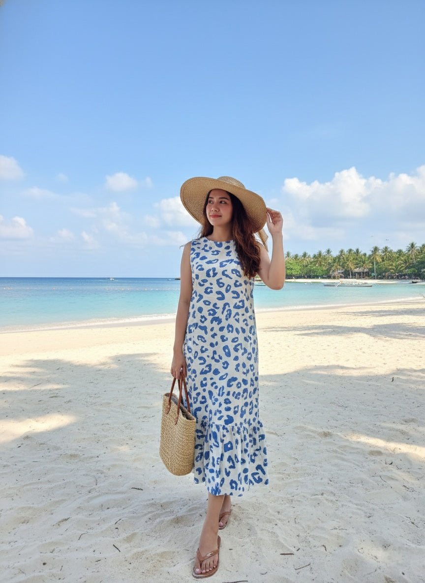 Maxi Dress with Flair Bottom detail