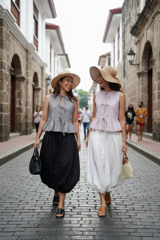 Striped Tie-Front Peplum Top