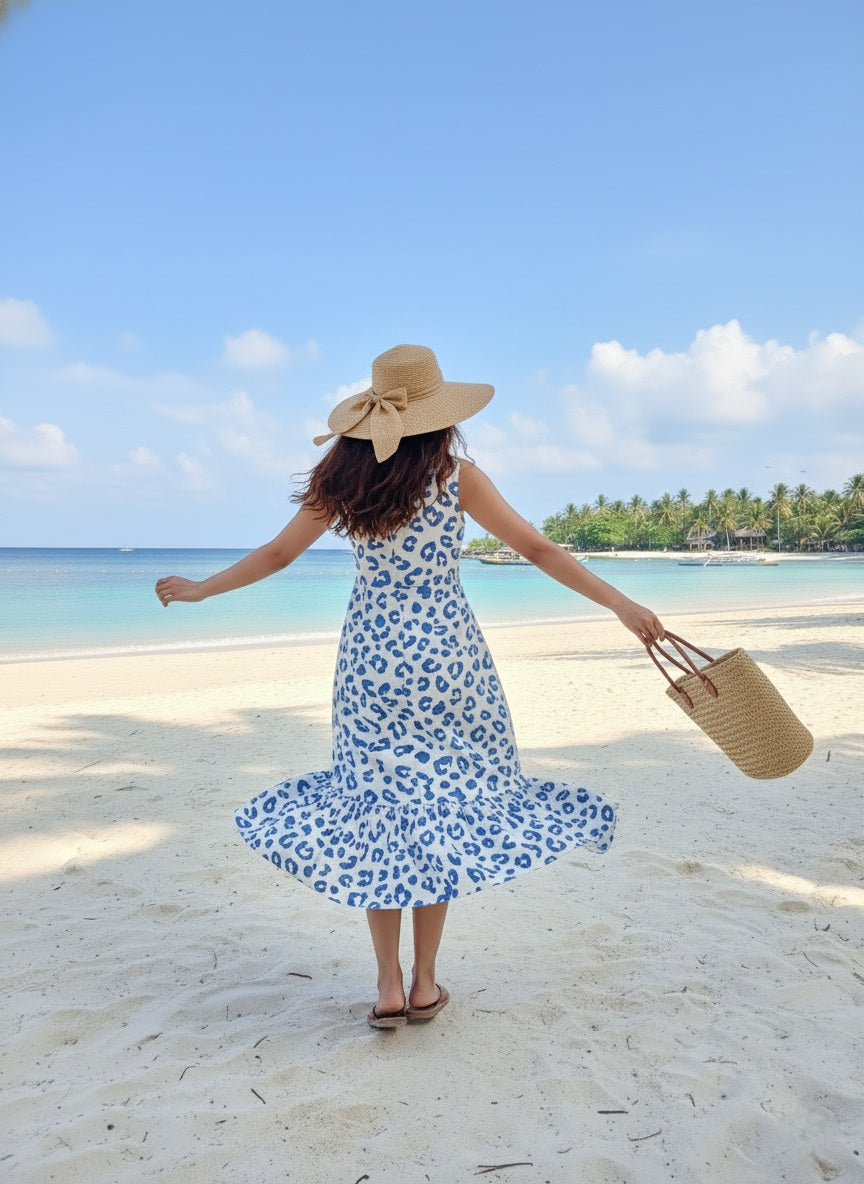 Maxi Dress with Flair Bottom detail