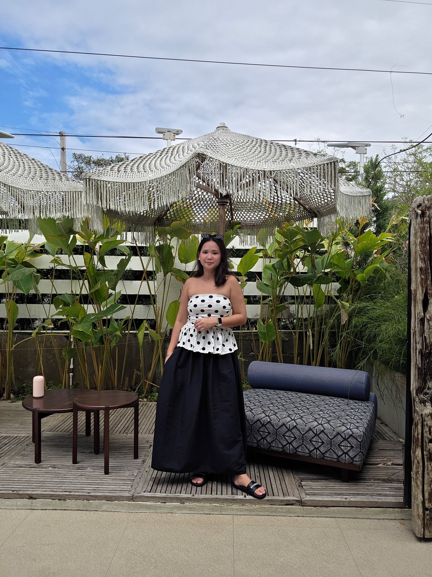 Peplum Polka Tube Top